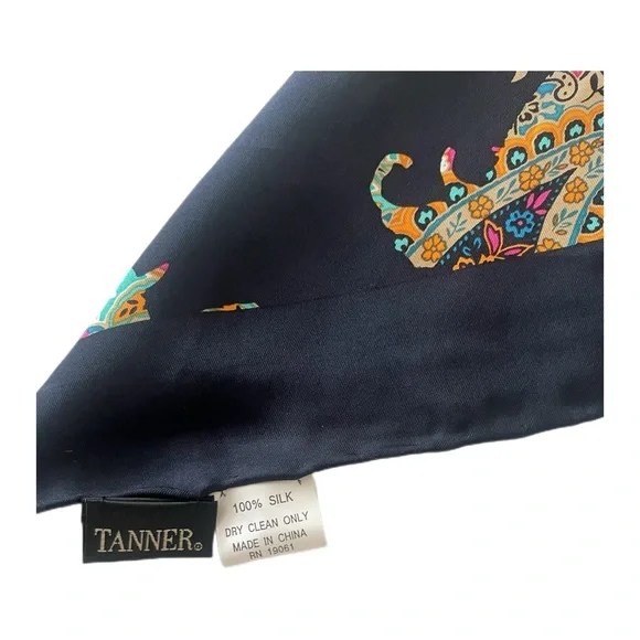 Doncaster (Tanner) Paisley Mult-Color Silk Neck Scarf - Picture 4 of 4